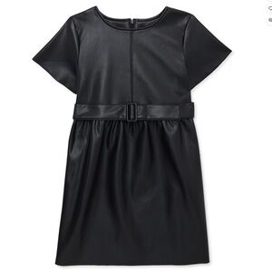 Faux Leather Girls Dress Special Occasion Black Size 14/16 X Large